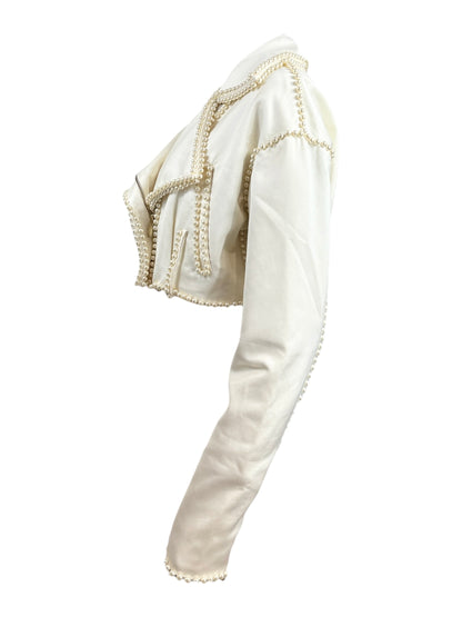 Dolce Gabbana Spring 1992 ecru perfecto with pearls