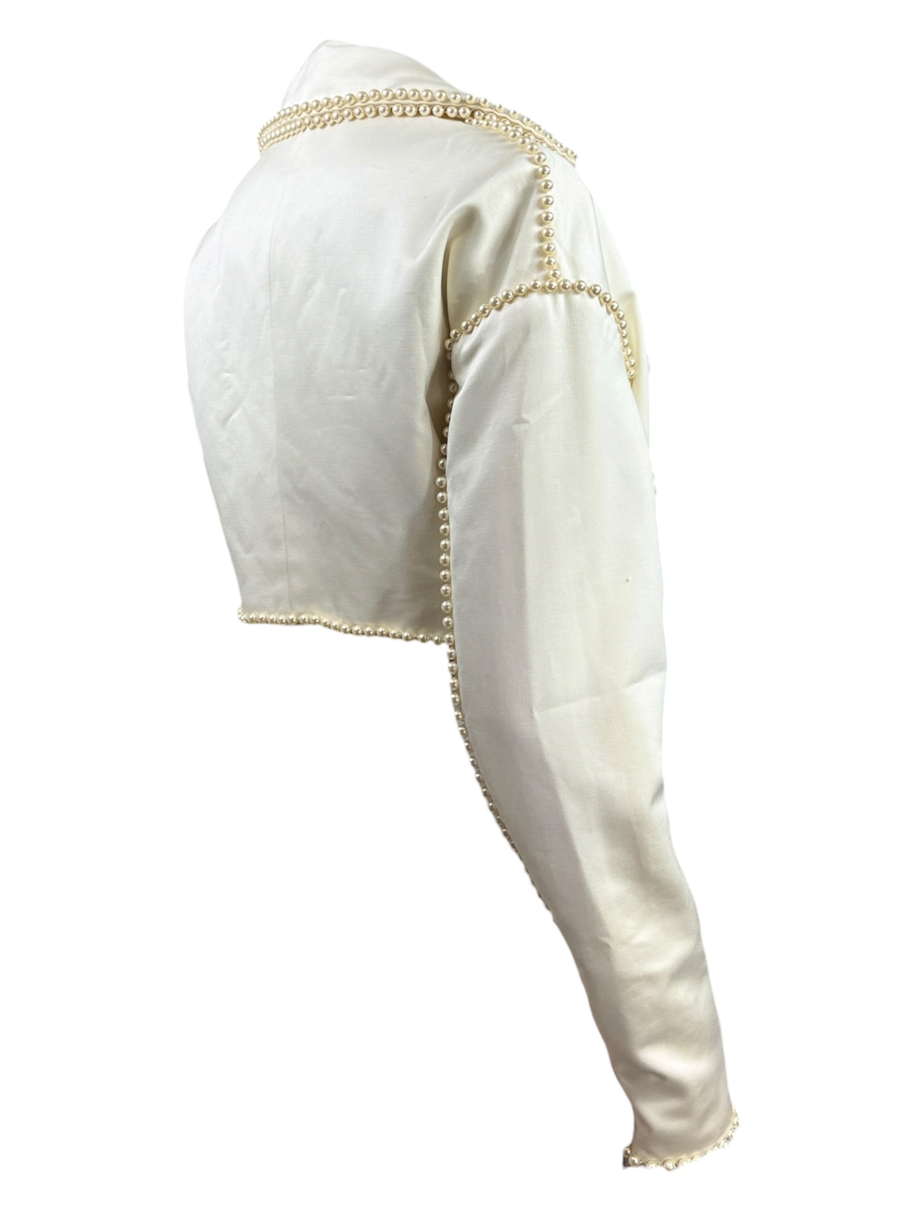 Dolce Gabbana Spring 1992 ecru perfecto with pearls