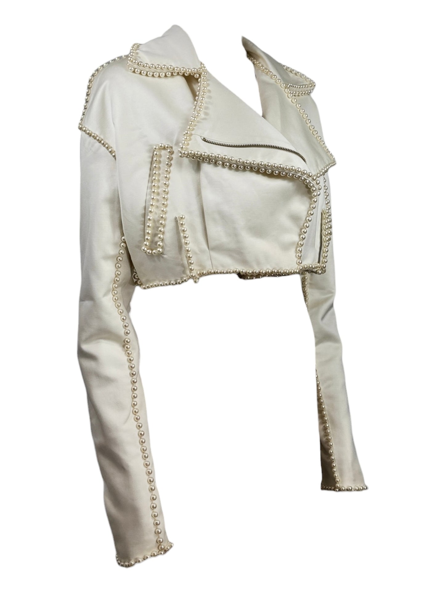 Dolce Gabbana Spring 1992 ecru perfecto with pearls