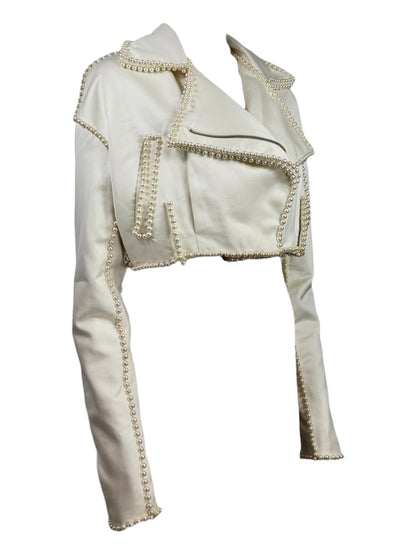 Dolce Gabbana Spring 1992 ecru perfecto with pearls