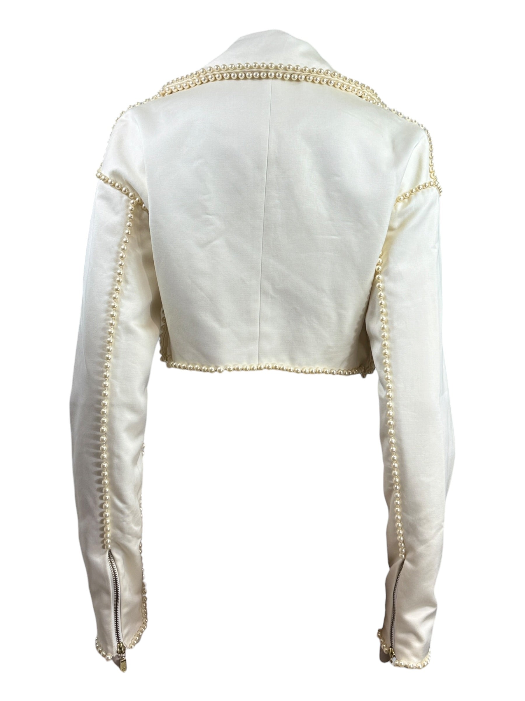 Dolce Gabbana Spring 1992 ecru perfecto with pearls
