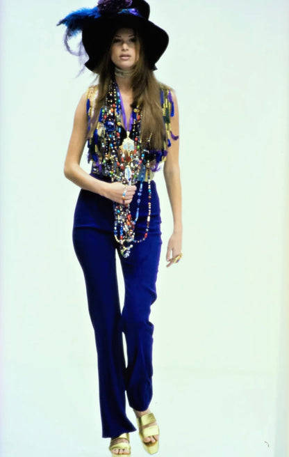 Dolce Gabbana Spring 1993 Look 53 multicolor vest with tassel and passementerie