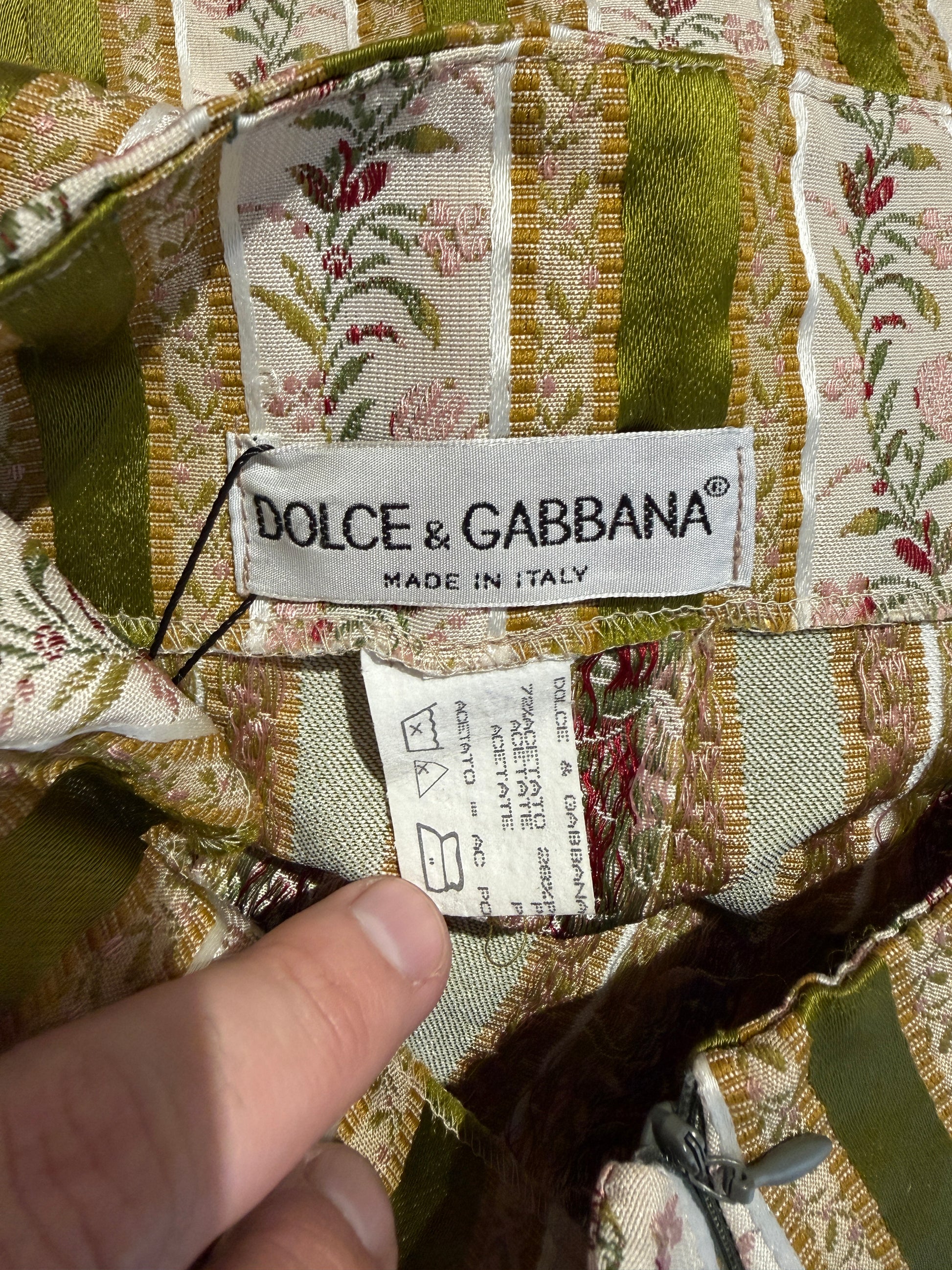 Dolce Gabbana Spring 1993 jacquard floral pants