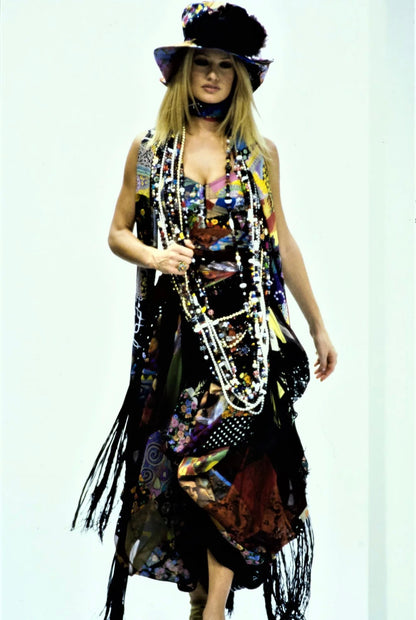 Dolce Gabbana Spring 1993 patchwork silk skirt
