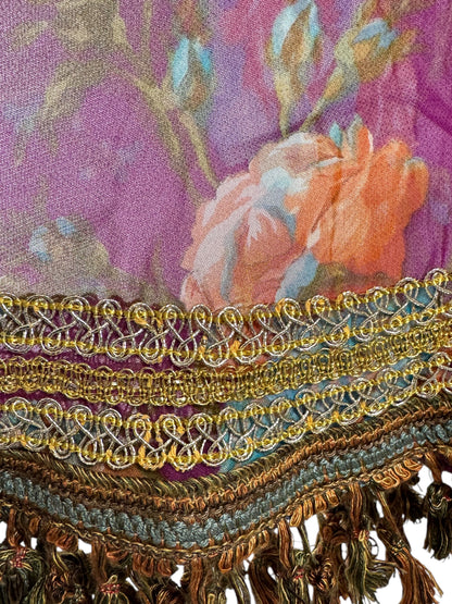 Dolce Gabbana Spring 1994 Wrap floral printed crop top and passementerie