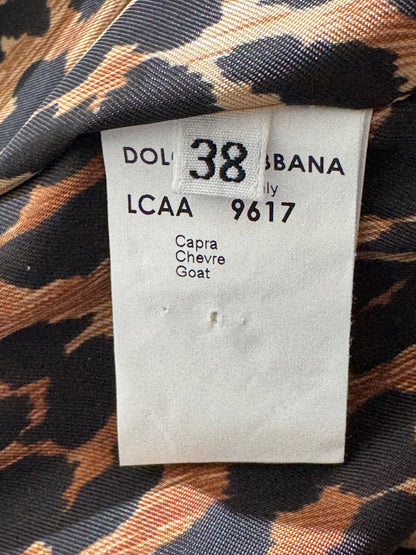 Dolce Gabbana Spring 2001 Floral embroidered goatskin sand coat