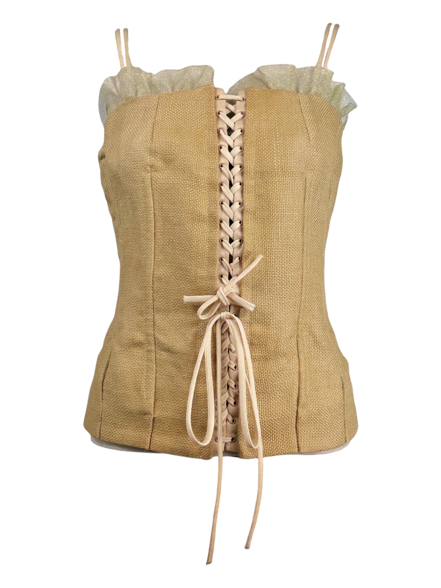 Dolce Gabbana Spring 2002 Look 12 Natural jute bustier