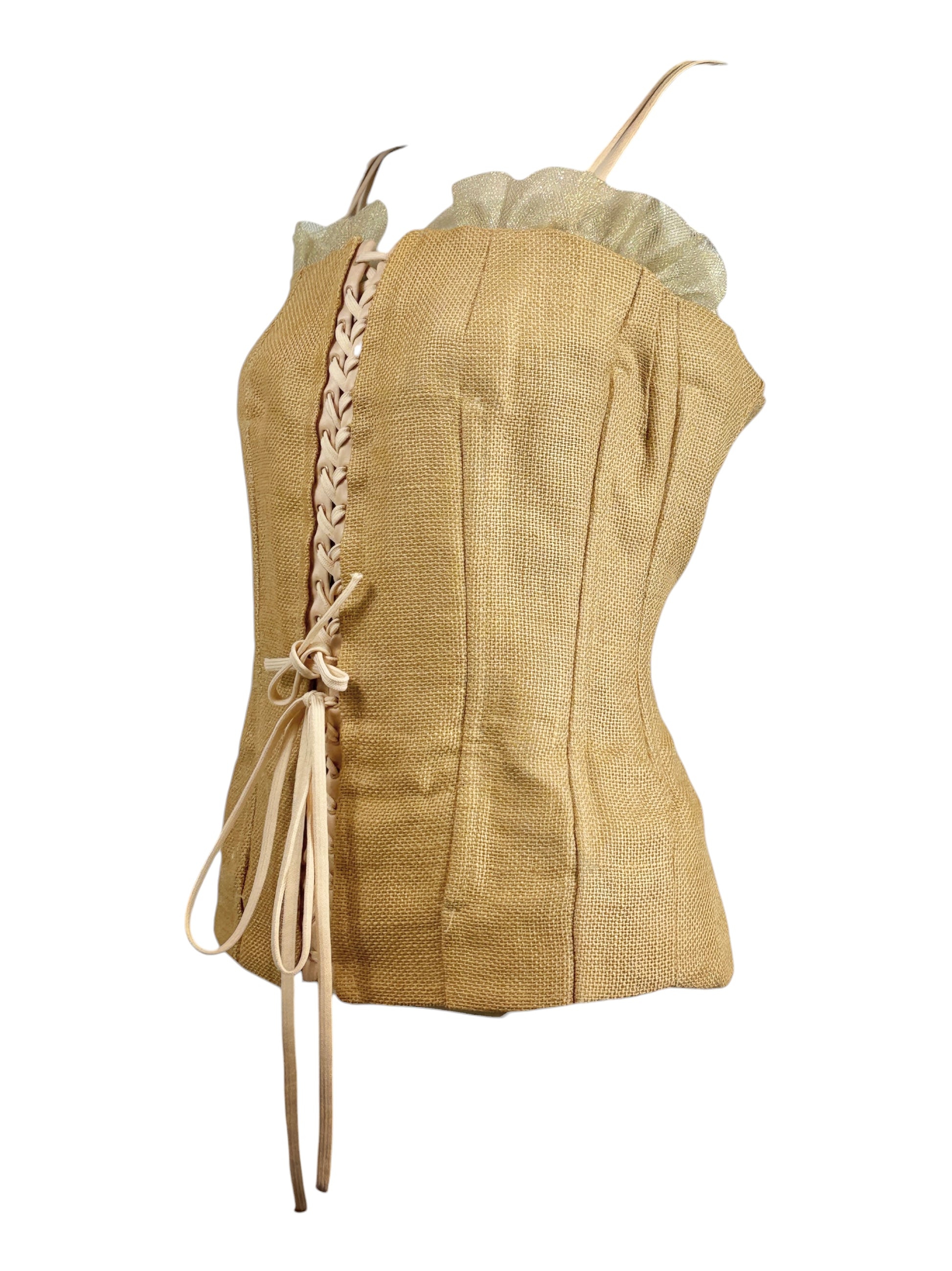 Dolce Gabbana Spring 2002 Look 12 Natural jute bustier