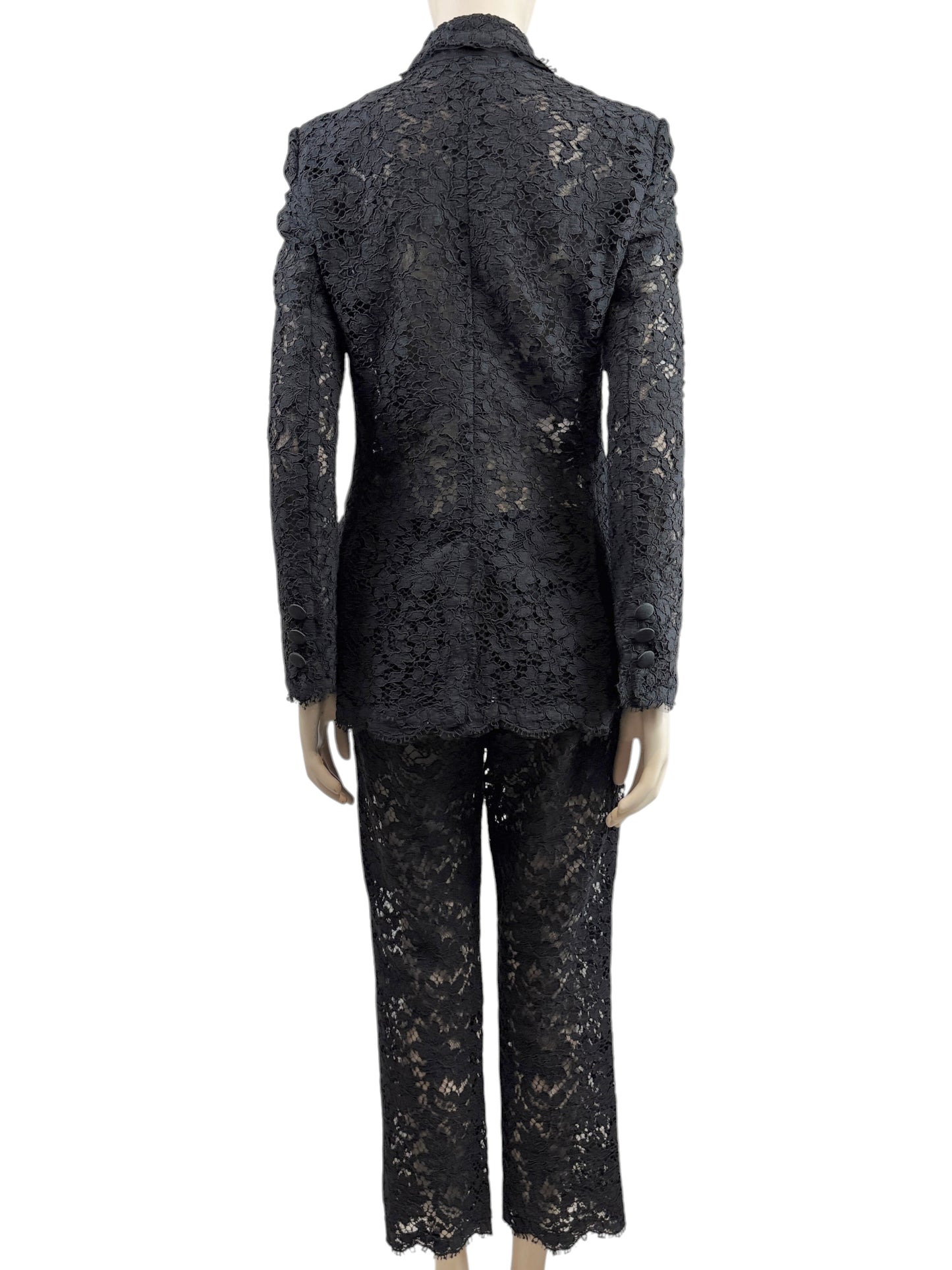 Dolce Gabbana Spring 2015 black guipure trouser suit