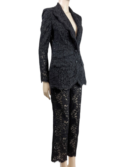 Dolce Gabbana Spring 2015 black guipure trouser suit
