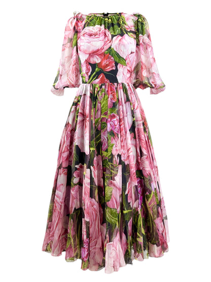 Dolce Gabbana floral printed chiffon dress