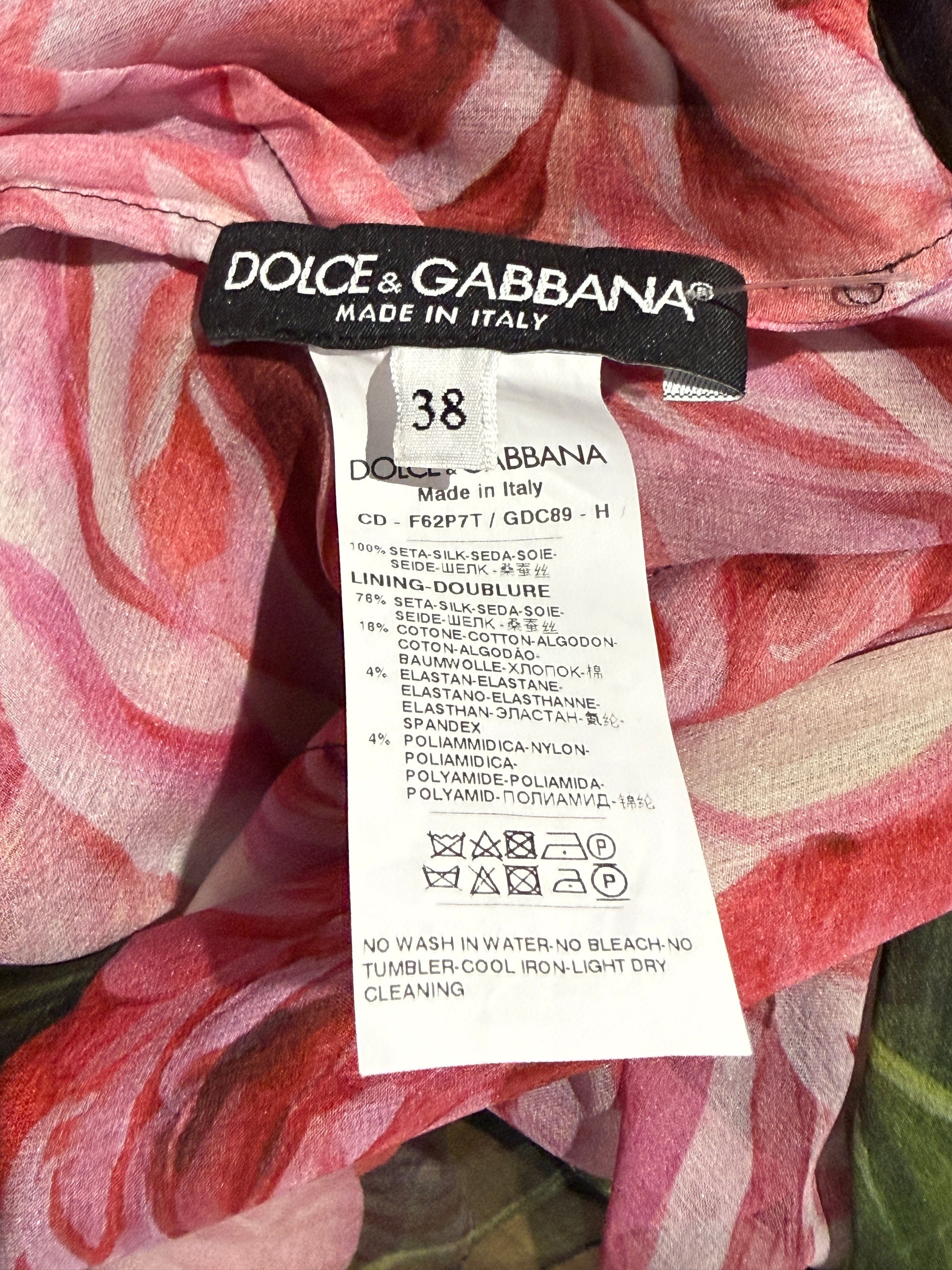 Dolce Gabbana floral printed chiffon dress