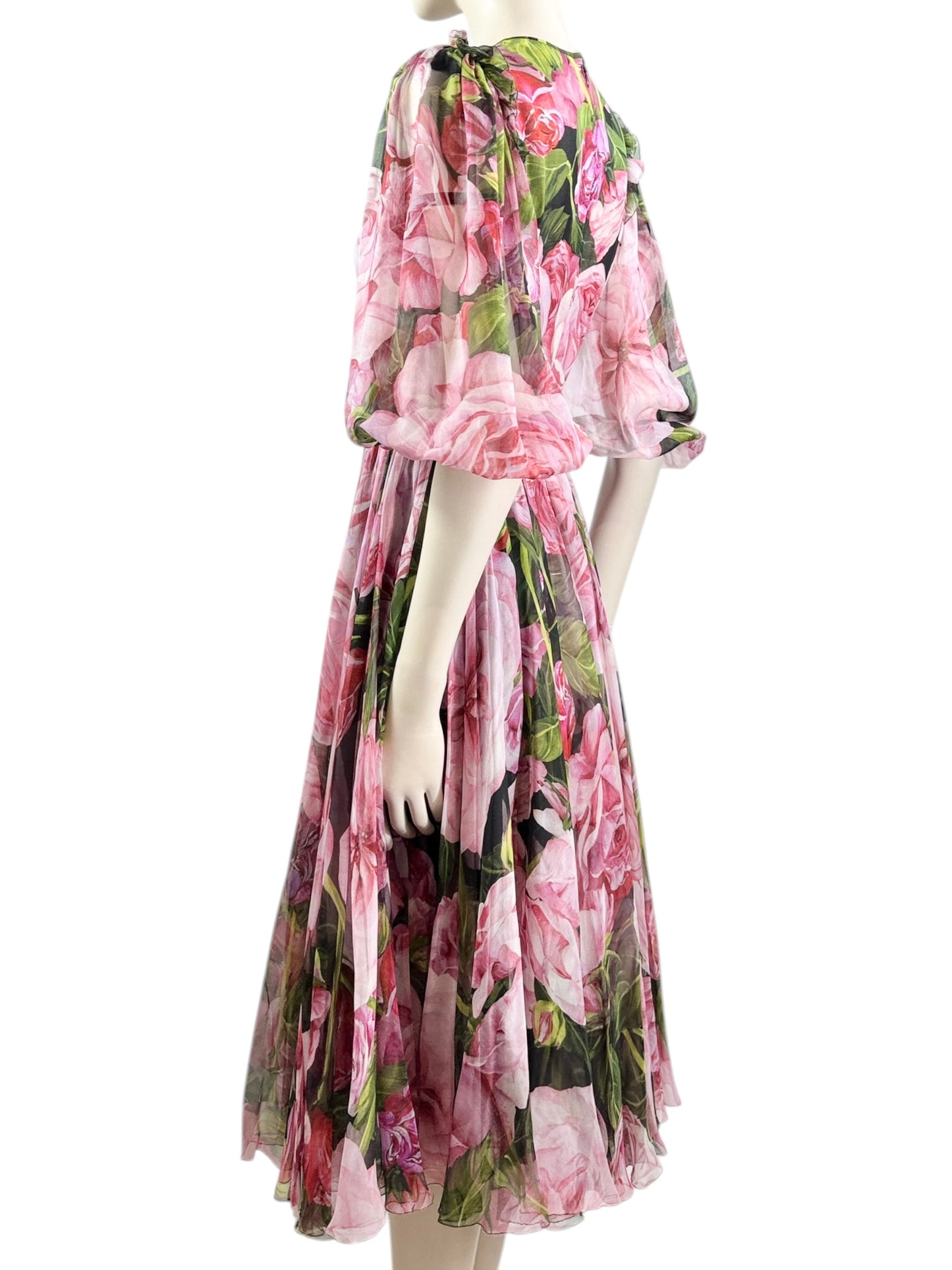 Dolce Gabbana floral printed chiffon dress
