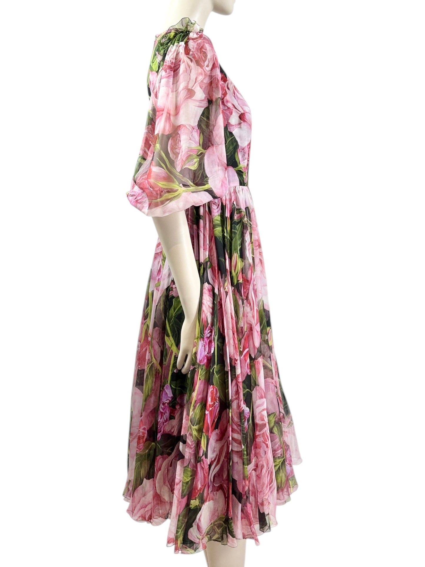 Dolce Gabbana floral printed chiffon dress