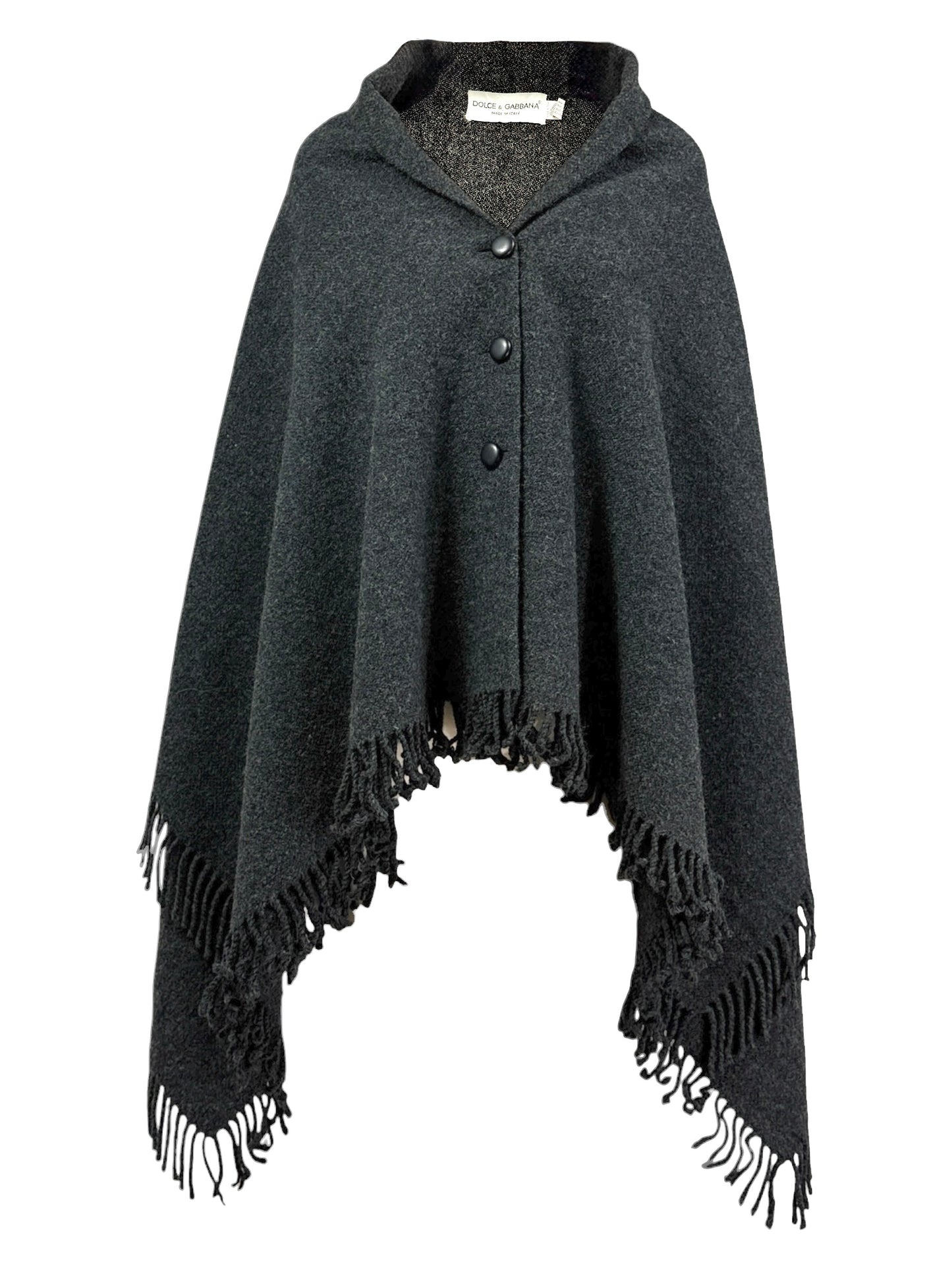 Dolce Gabbana grey wool cape