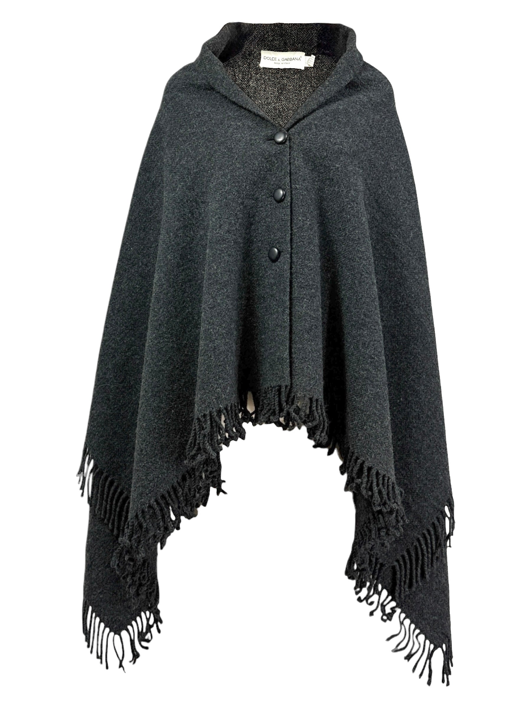 Dolce Gabbana grey wool cape