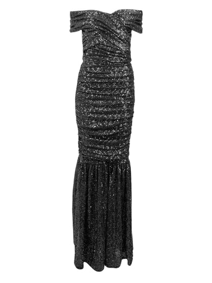 Dolce Gabbana long black sequin dress