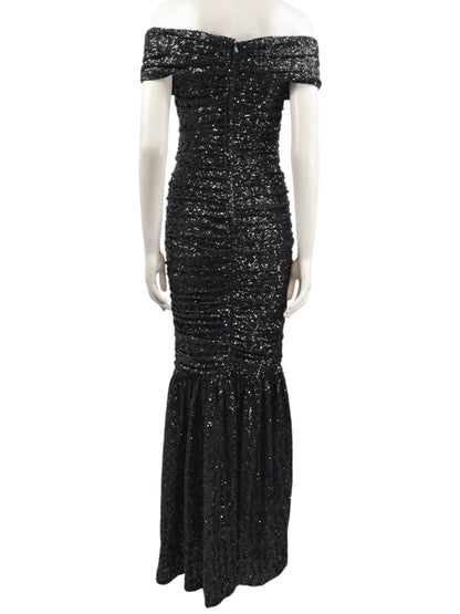 Dolce Gabbana long black sequin dress