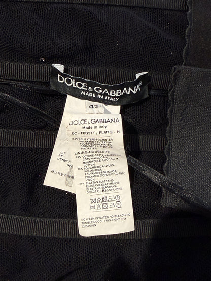 Dolce Gabbana long black sequin dress