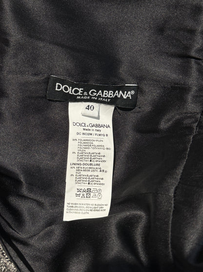 Dolce Gabbana long silver sequin dress