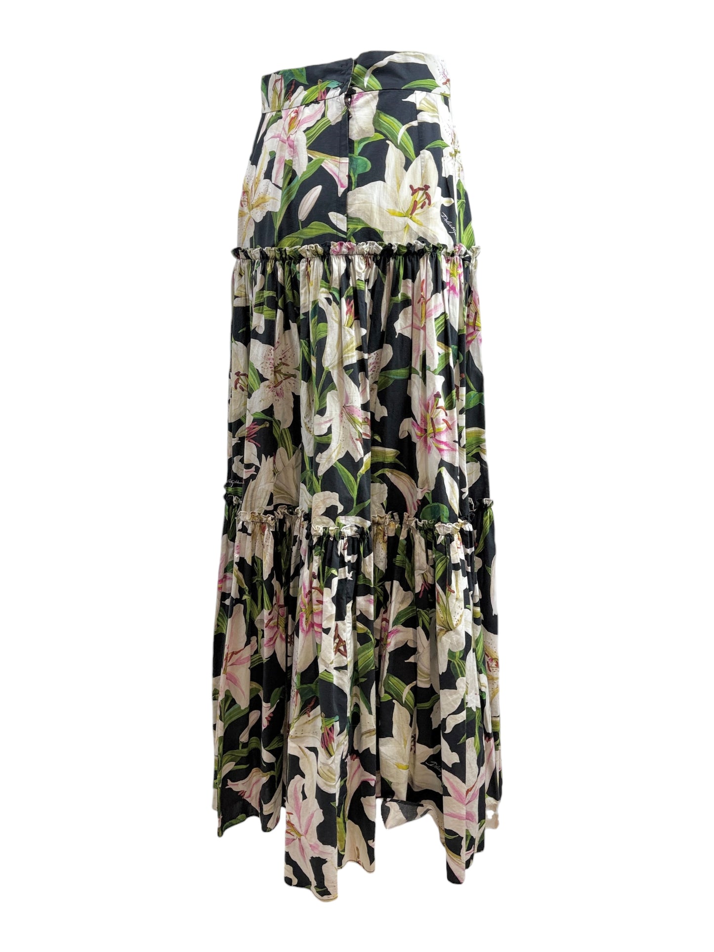 Dolce Gabbana maxi floral printed ruffled skirt