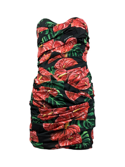 Dolce Gabbana mini printed dress anthurium 
