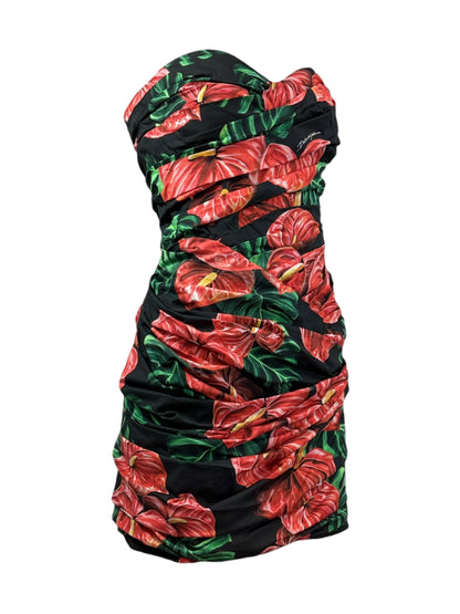 Dolce Gabbana mini printed dress anthurium 