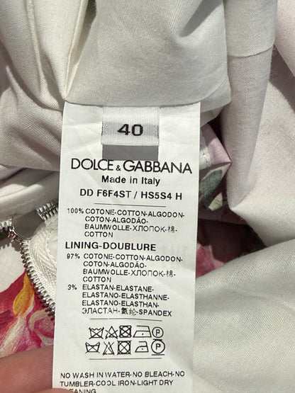 Dolce Gabbana printed cotton roses dress