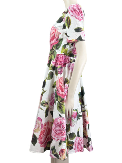 Dolce Gabbana printed cotton roses dress