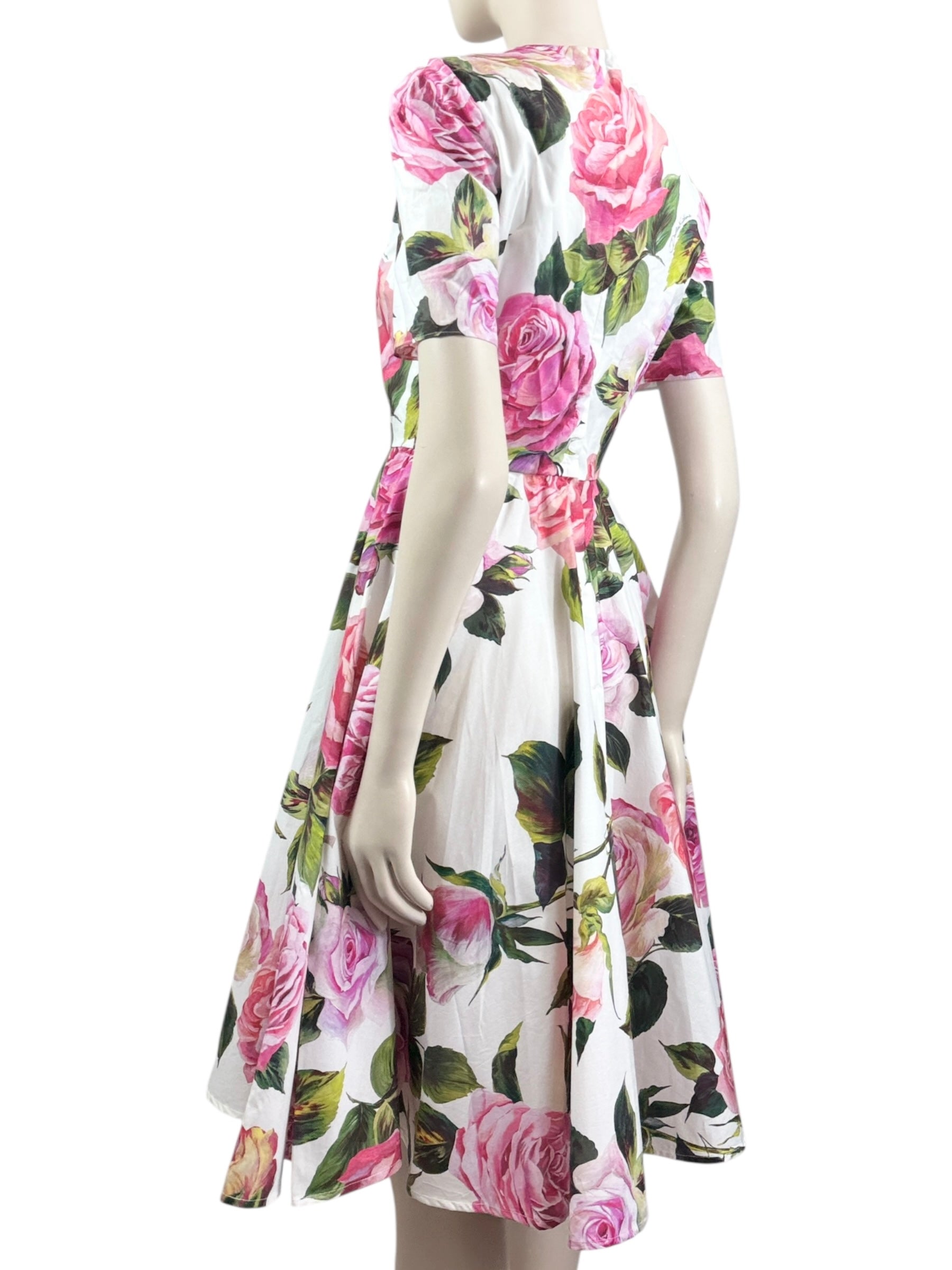 Dolce Gabbana printed cotton roses dress