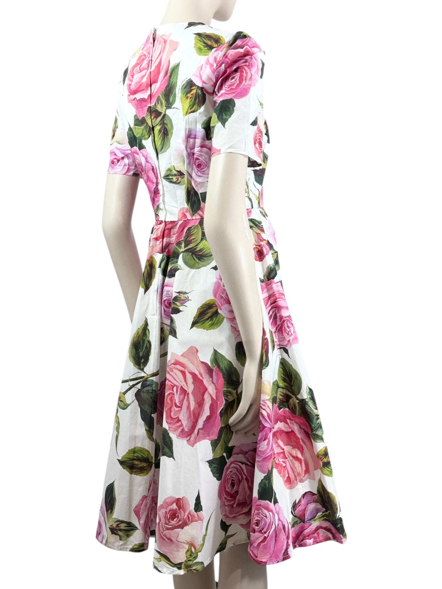 Dolce Gabbana printed cotton roses dress