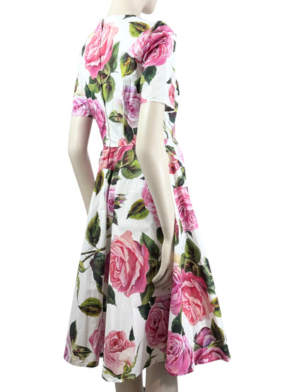 Dolce Gabbana printed cotton roses dress