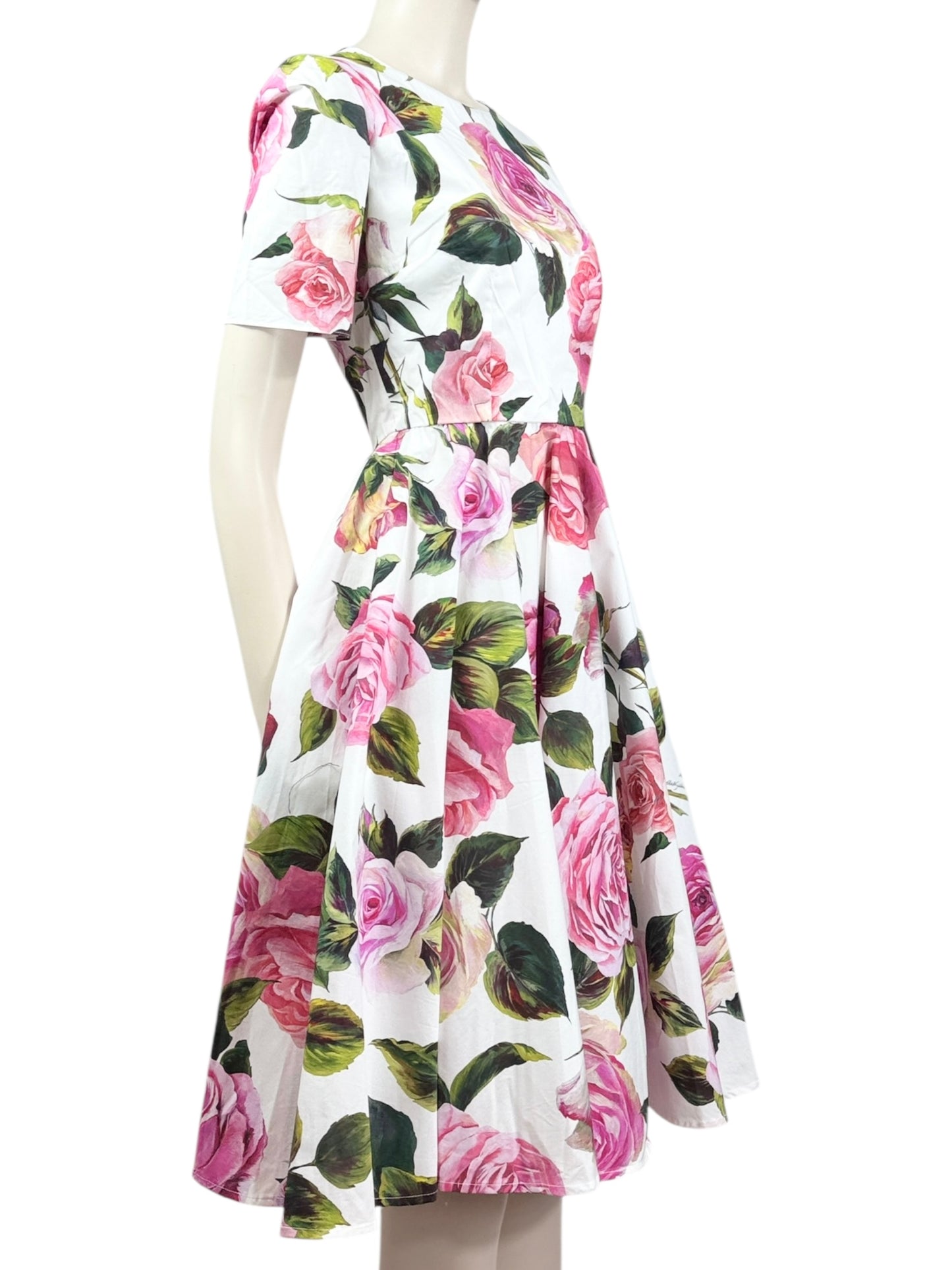 Dolce Gabbana printed cotton roses dress