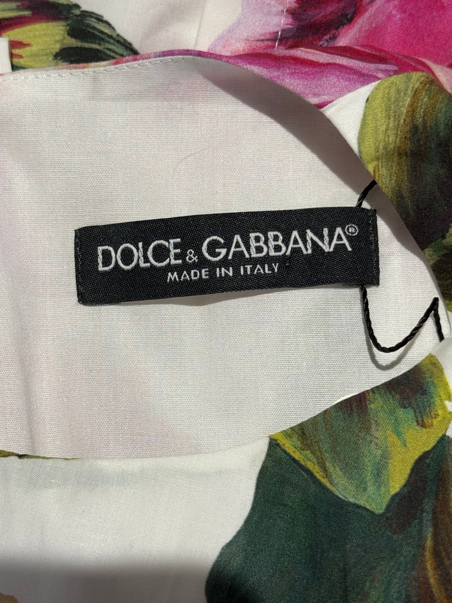 Dolce Gabbana printed cotton roses dress