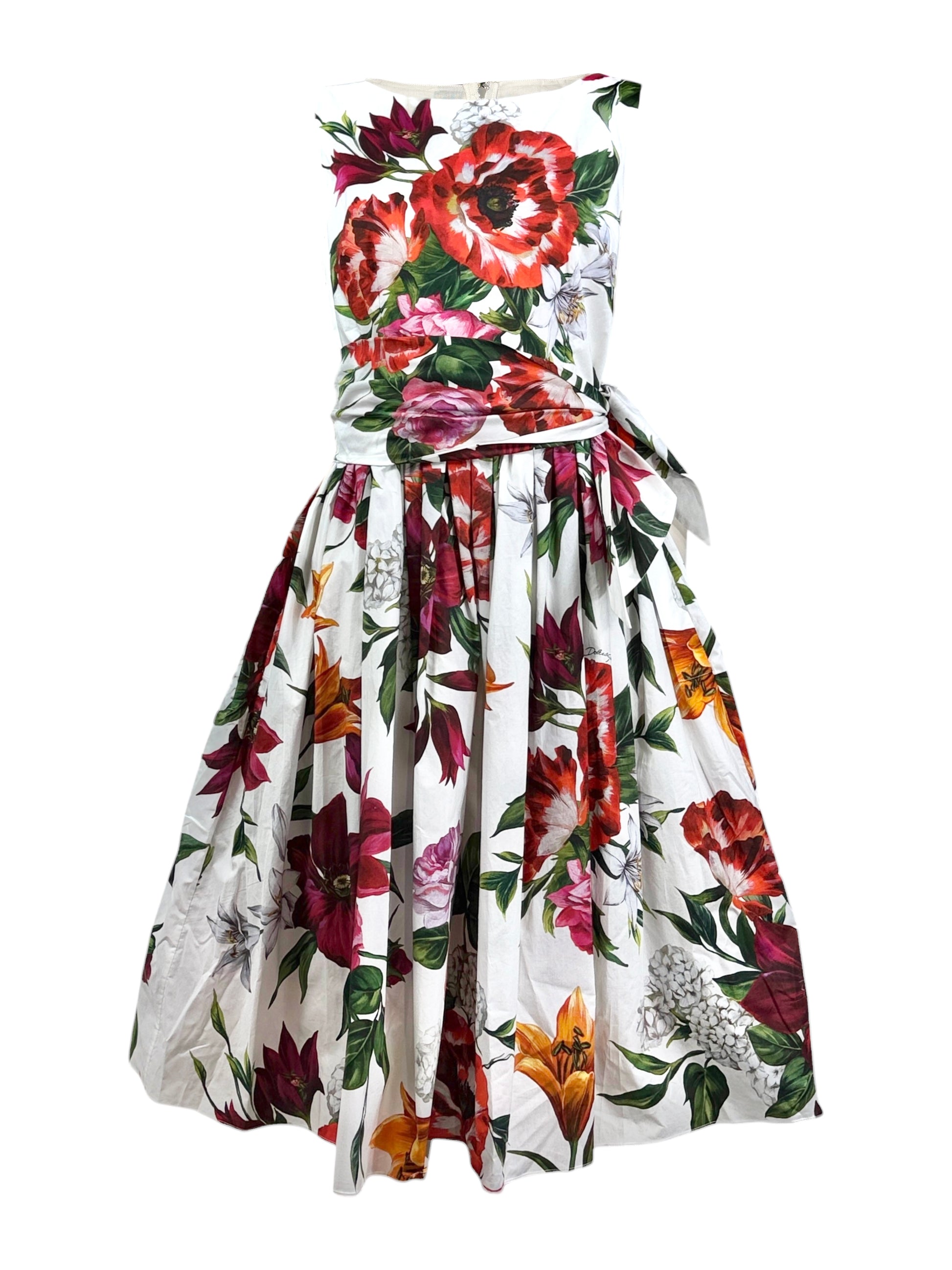 Dolce Gabbana printed floral cotton dress