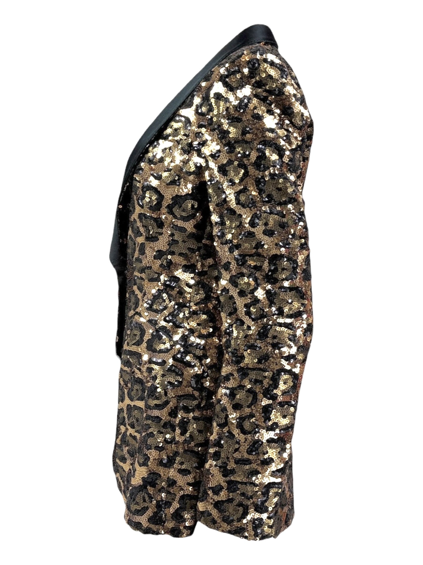 Dolce Gabbana tuxedo glitter sequined leopard jacket