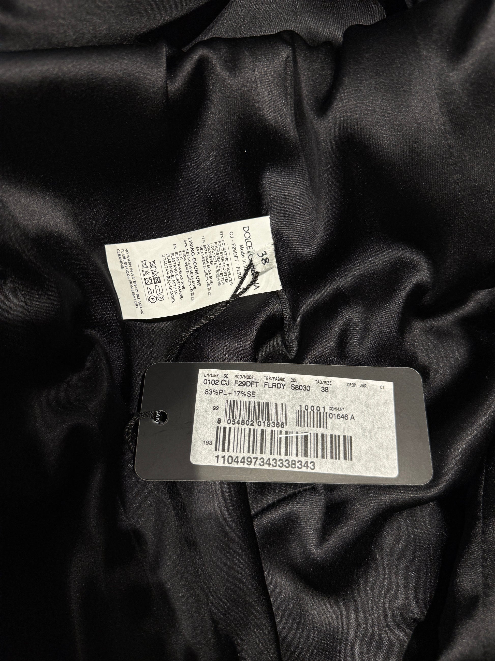 Dolce Gabbana tuxedo jacket sequined glitter houndstooth