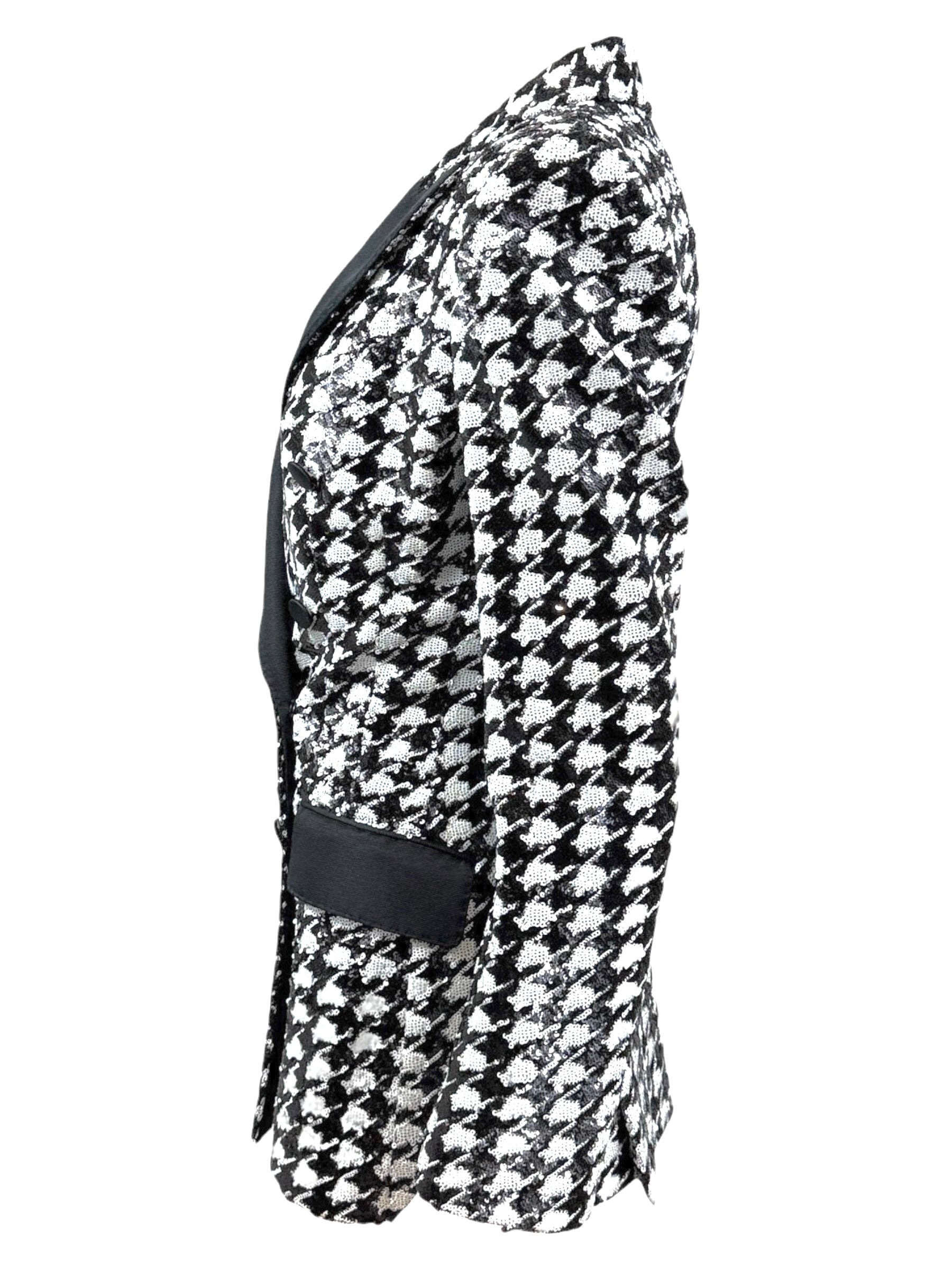 Dolce Gabbana tuxedo jacket sequined glitter houndstooth