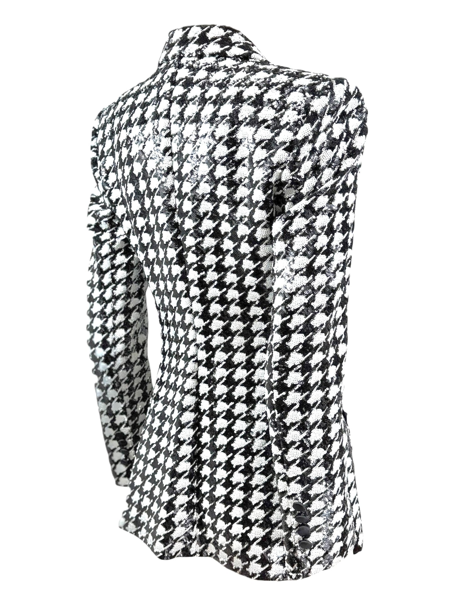 Dolce Gabbana tuxedo jacket sequined glitter houndstooth