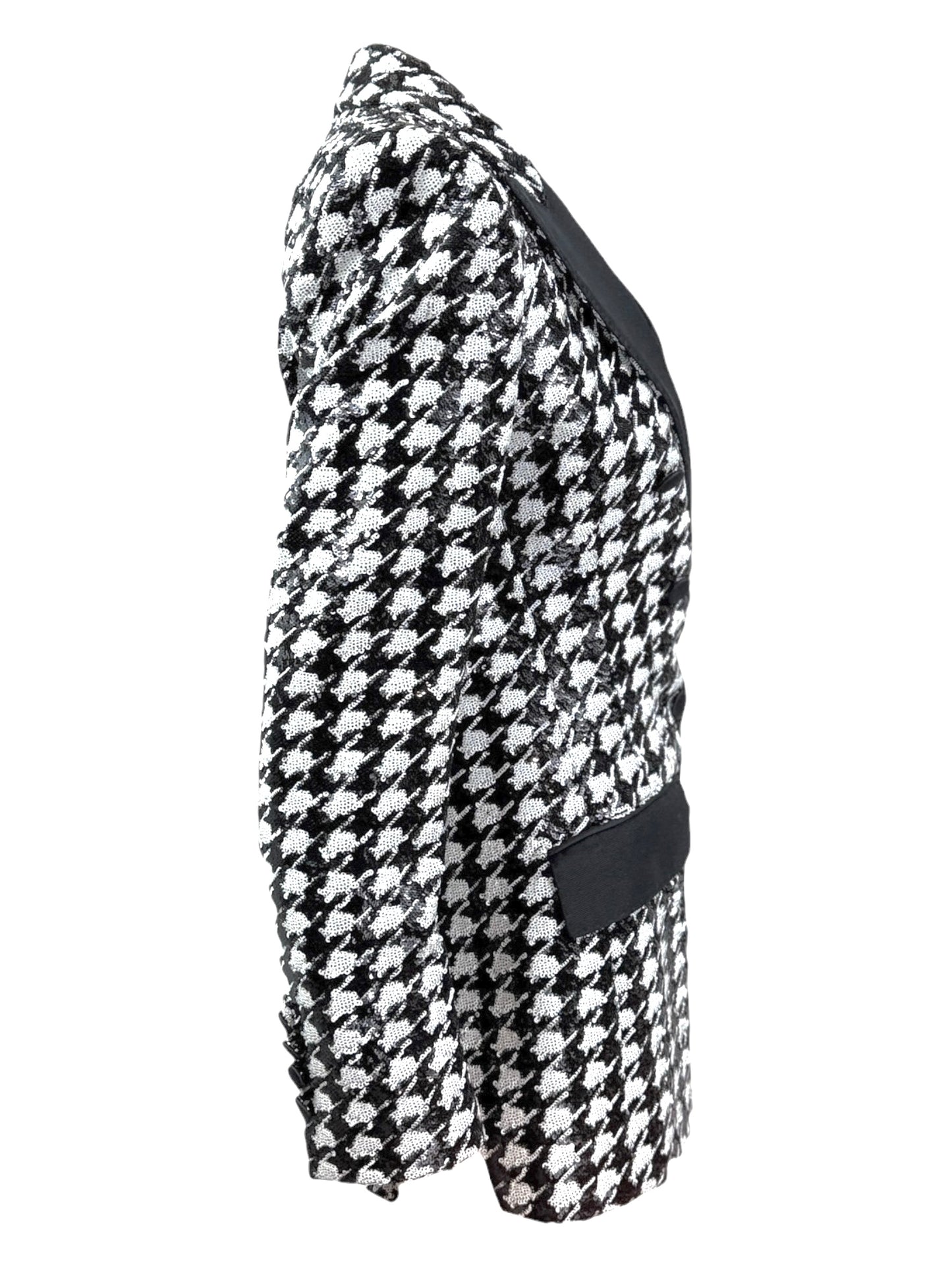 Dolce Gabbana tuxedo jacket sequined glitter houndstooth