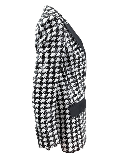 Dolce Gabbana tuxedo jacket sequined glitter houndstooth