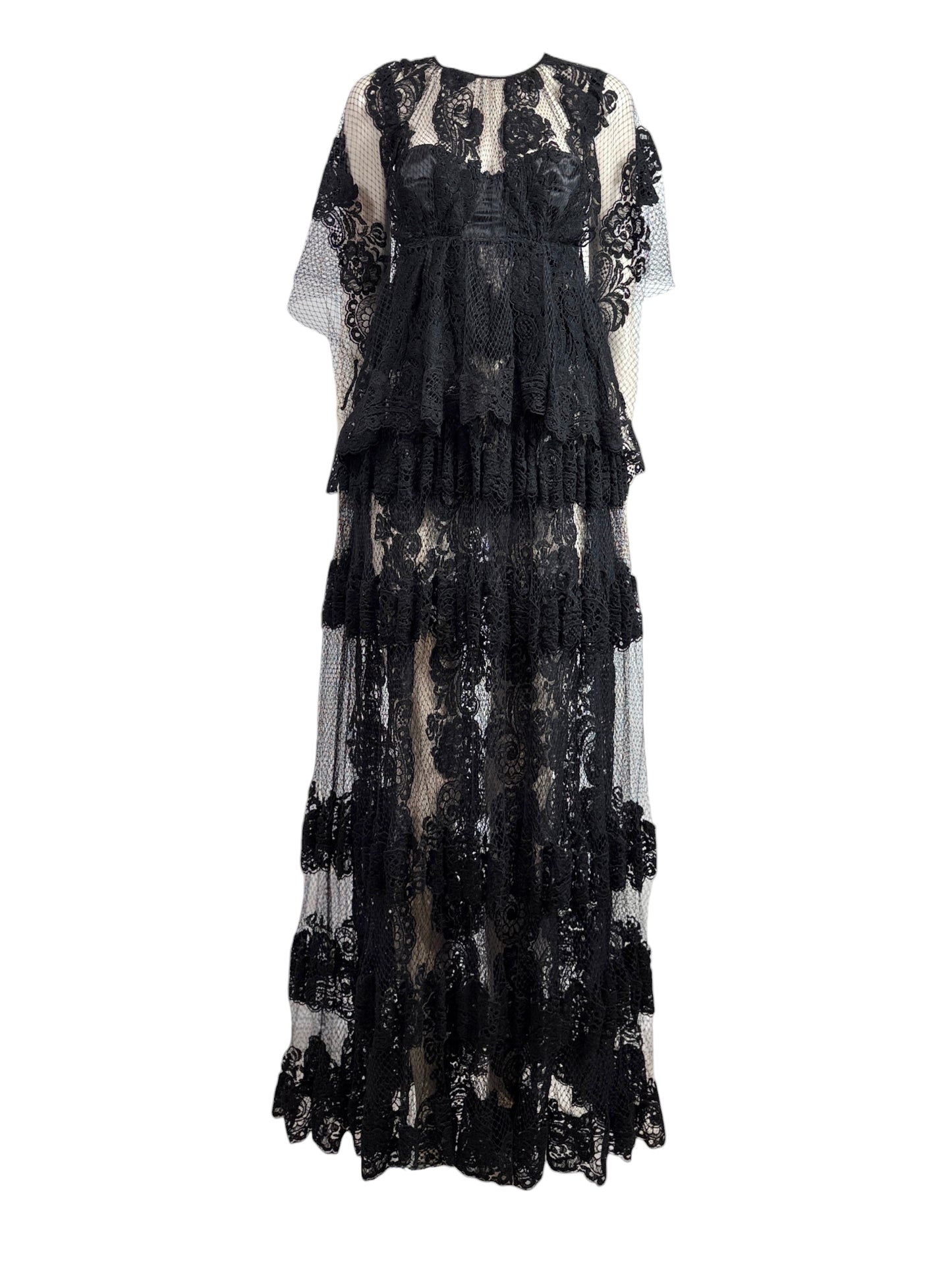 Dolce and Gabbana Spring 2014 Look 46 Black lace maxi dress