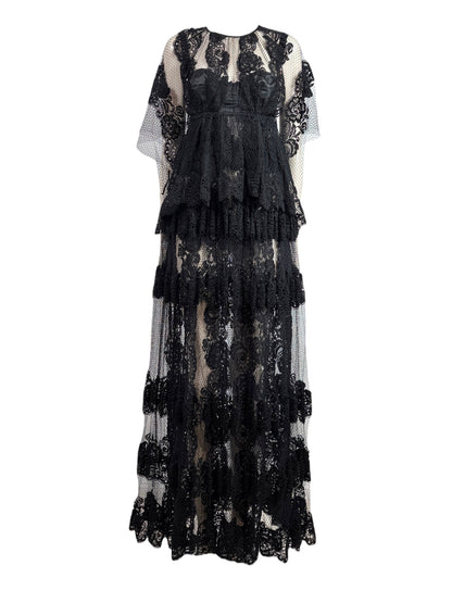 Dolce and Gabbana Spring 2014 Look 46 Black lace maxi dress