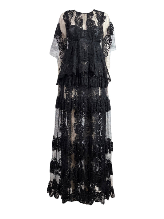 Dolce and Gabbana Spring 2014 Look 46 Black lace maxi dress
