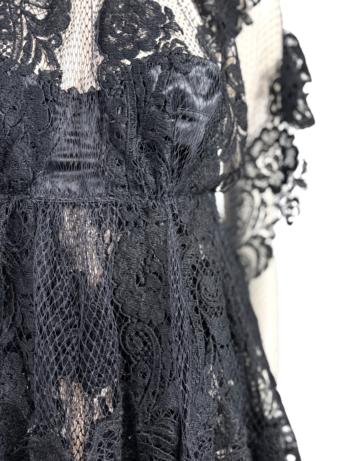 Dolce and Gabbana Spring 2014 Look 46 Black lace maxi dress
