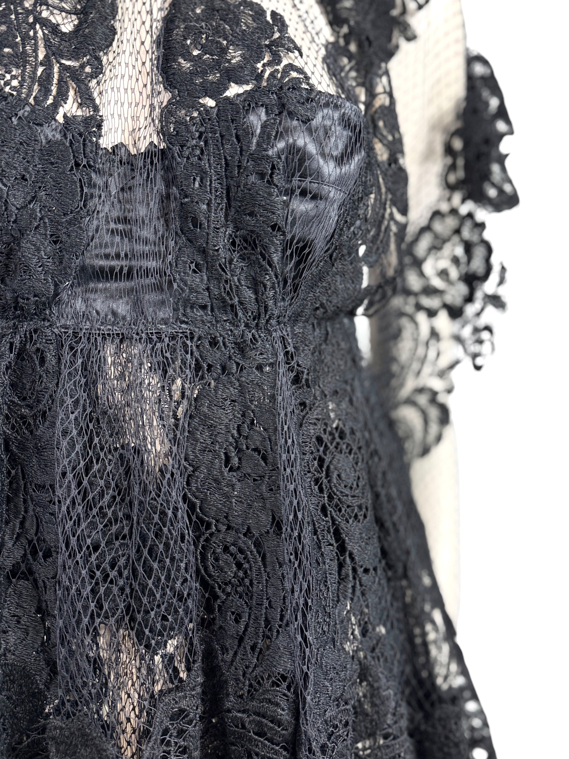Dolce and Gabbana Spring 2014 Look 46 Black lace maxi dress