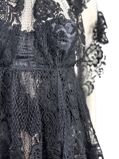 Dolce and Gabbana Spring 2014 Look 46 Black lace maxi dress