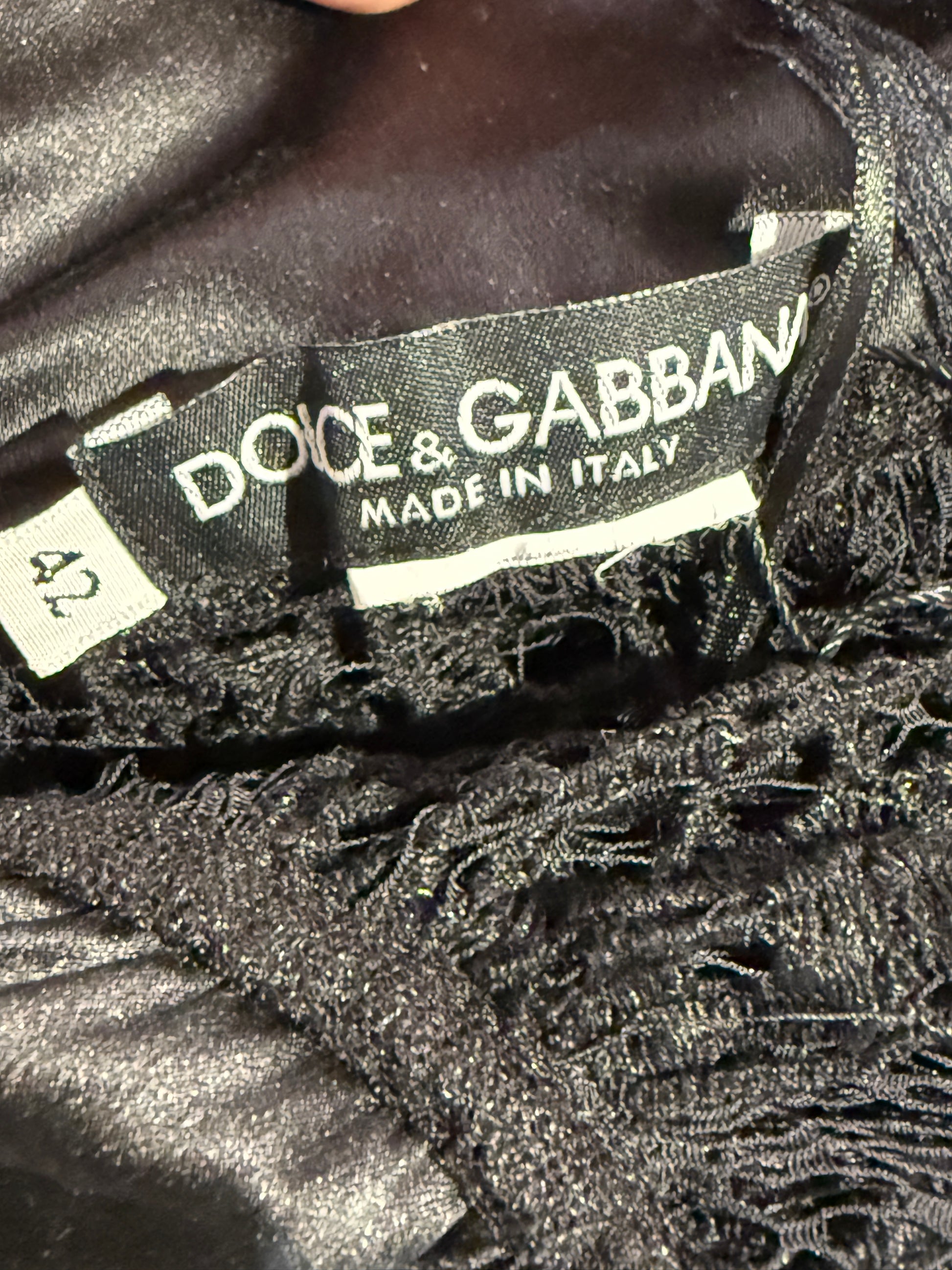 Dolce and Gabbana Spring 2014 Look 46 Black lace maxi dress