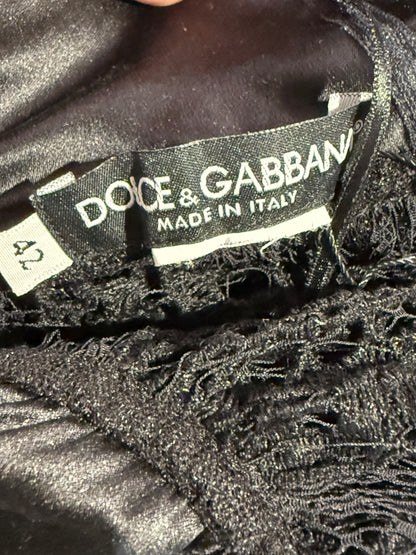 Dolce and Gabbana Spring 2014 Look 46 Black lace maxi dress