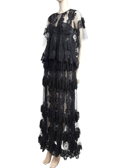 Dolce and Gabbana Spring 2014 Look 46 Black lace maxi dress